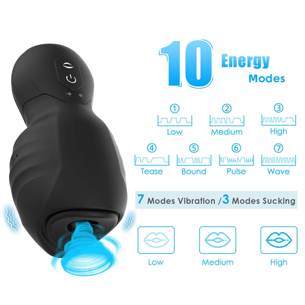 Automatic Male Masturbator Vagina Pussy Sucking Vibration Massager Real Penis Blowjob Masturbation Cup Adult Sex Toys For Men18