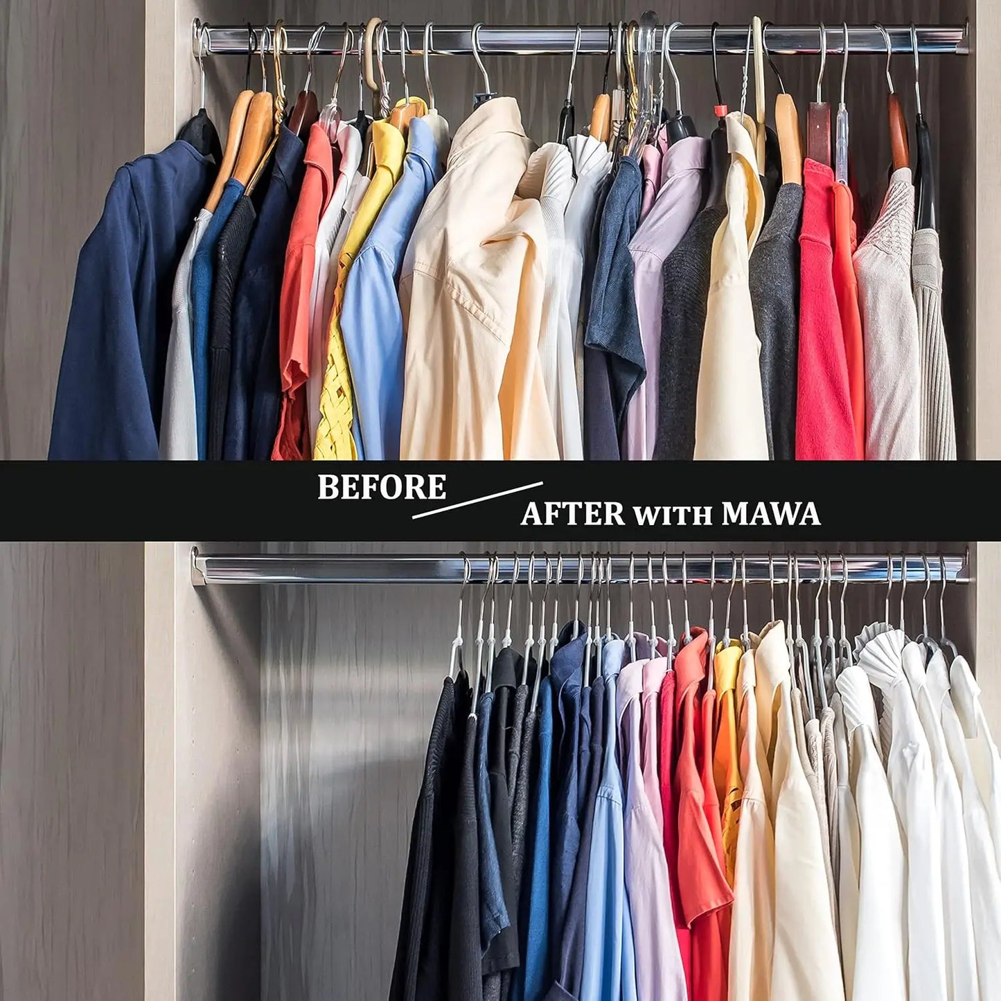10-50 PCS Non-Slip Space Saving Clothes Hangers Durable Sturdy Contour Metal Shirt Clothes Hangers Suitable for Coat Jacket Suit