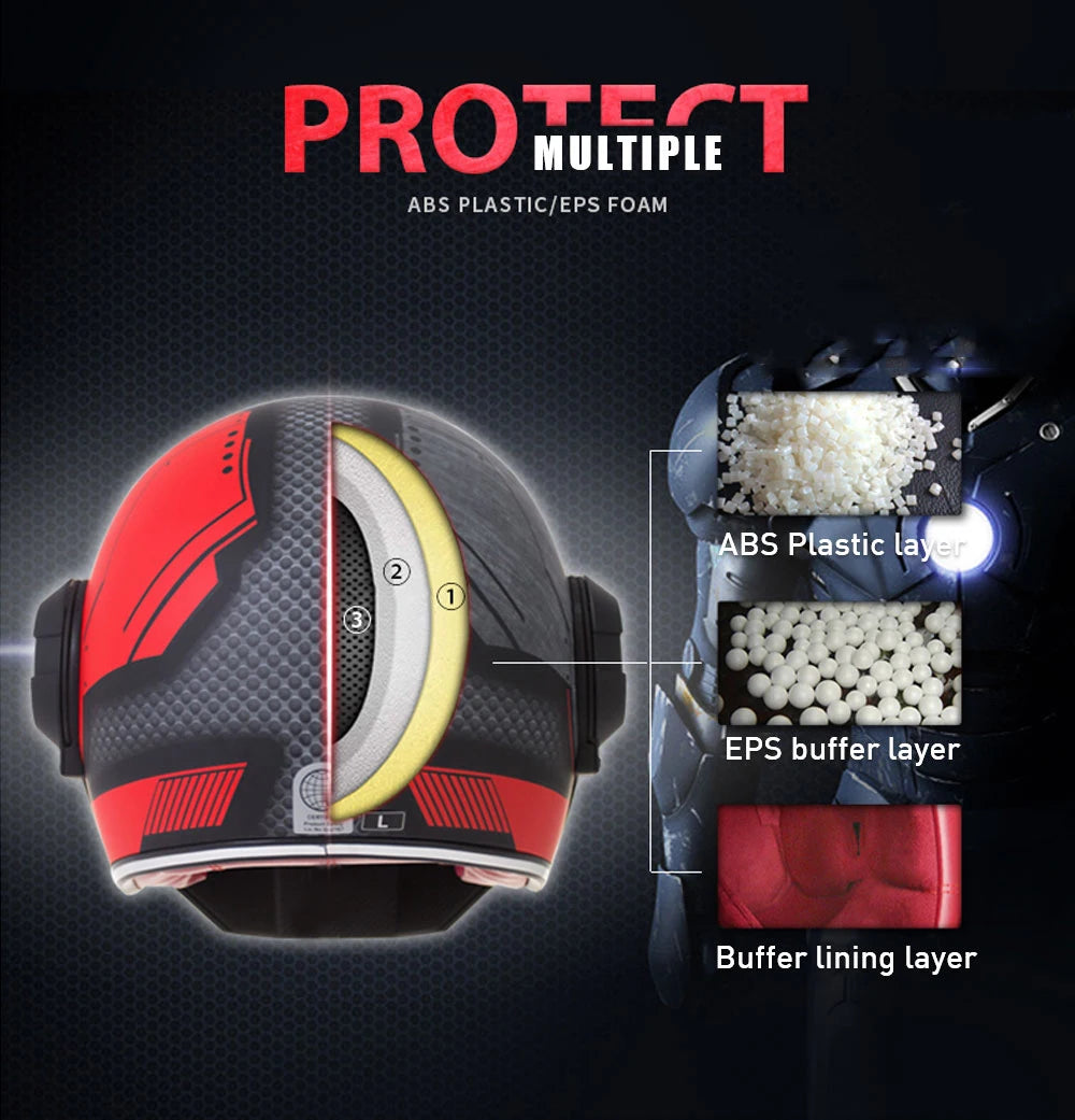 Flip up Motorcycle Helmet Ironman Verspa Street Full Face Casco Moto Cruiser Chopper Cafe Racer Capacetes