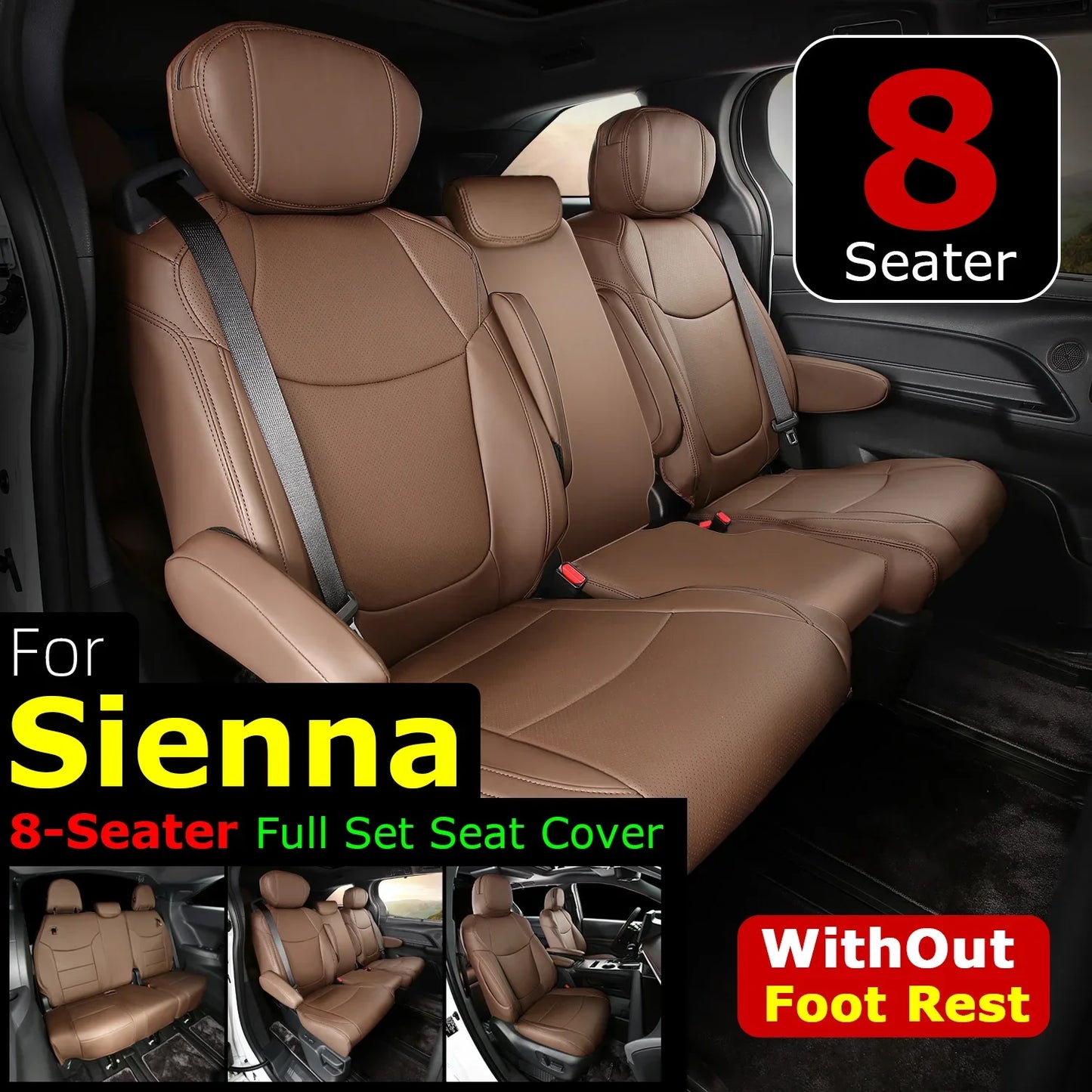 Suitable for Toyota Sienna 2021 2022 2023 2024 car seat covers skin full set truck cover Platinum LE XLE XSE Woodland 7/8 seat