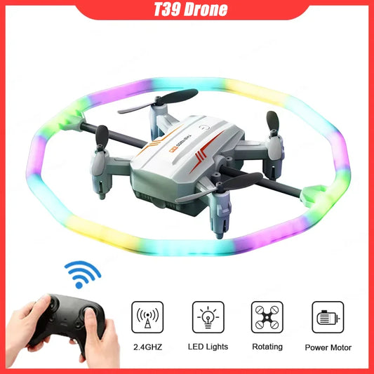With Colored Lights New T39 Mini Four Axis Professional Aircraft Remote Control 360 Rolling Drone Fixed Height Micro Drone Toys