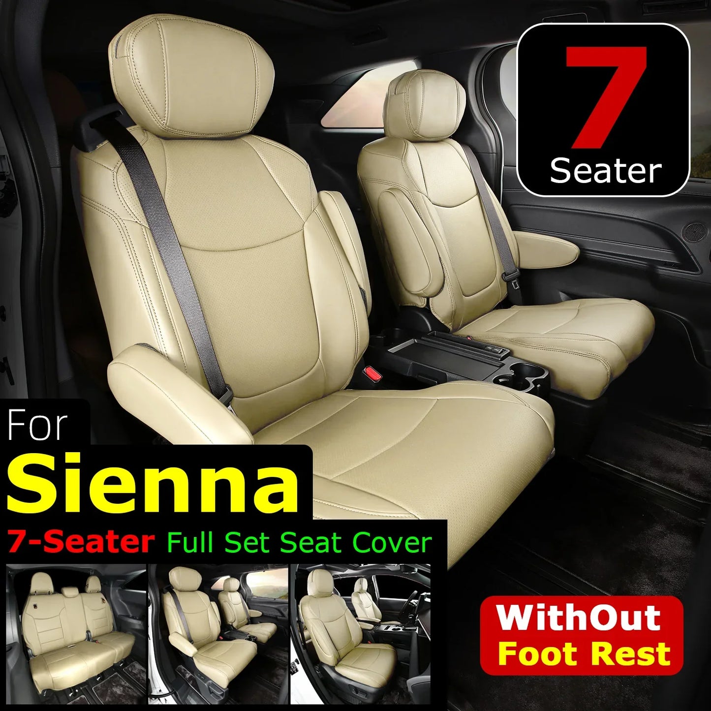 Suitable for Toyota Sienna 2021 2022 2023 2024 car seat covers skin full set truck cover Platinum LE XLE XSE Woodland 7/8 seat