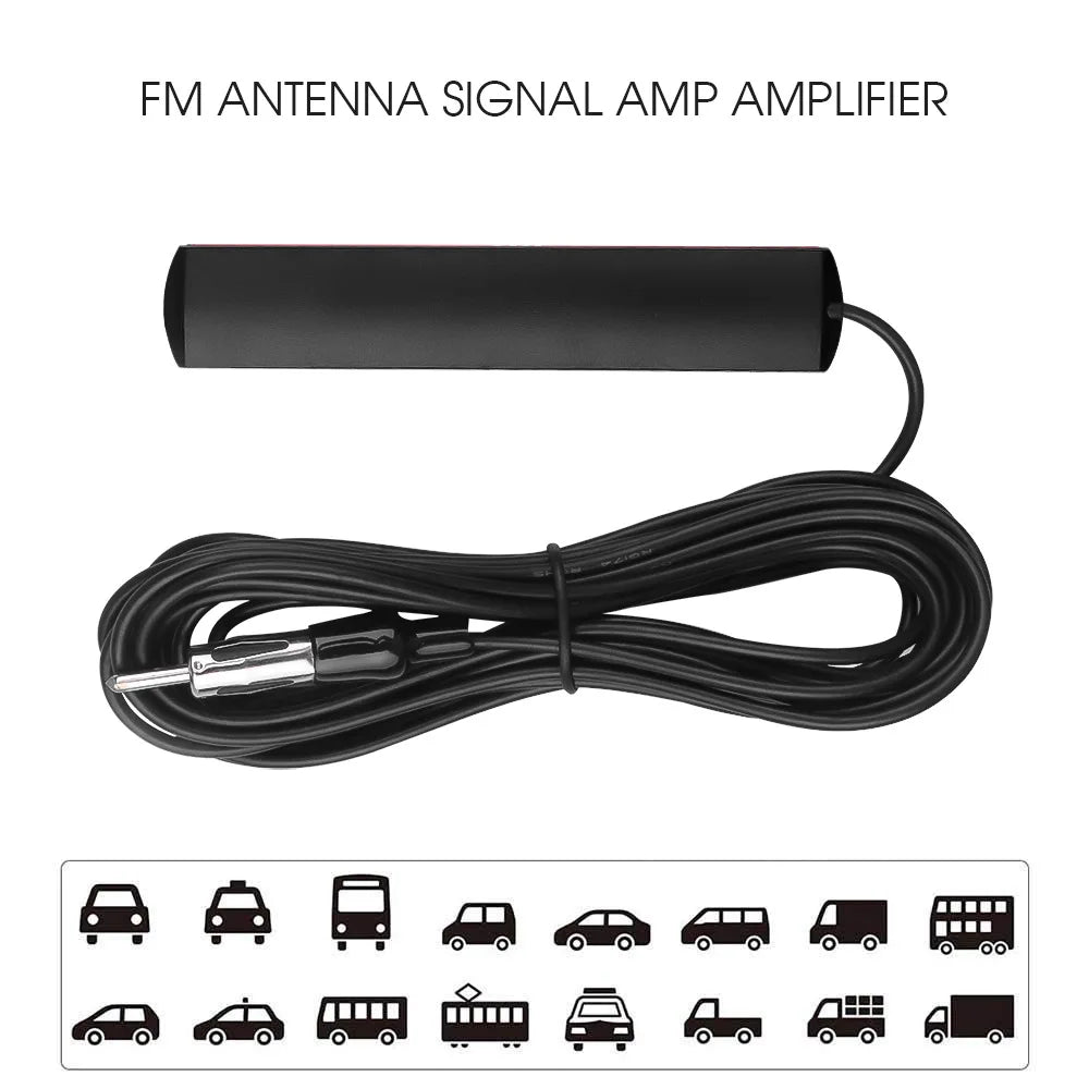 DC 5-12V Car Electronic Radio Antenna Car Hidden Amplified Antenna Signal Amplifier Booster Antena for Car Truck Motorcycle Boat