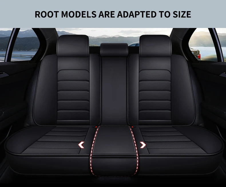 4 Pc Car Seat Covers Full Set Luxury High Quality All Season Universal PU Leather Seat Cover Car