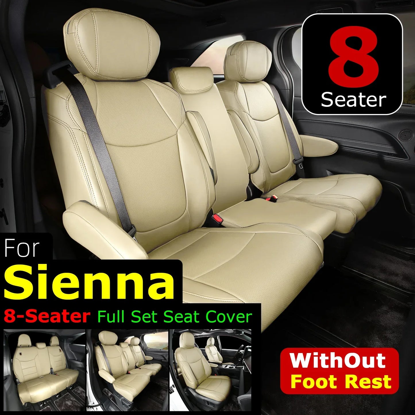 Suitable for Toyota Sienna 2021 2022 2023 2024 car seat covers skin full set truck cover Platinum LE XLE XSE Woodland 7/8 seat
