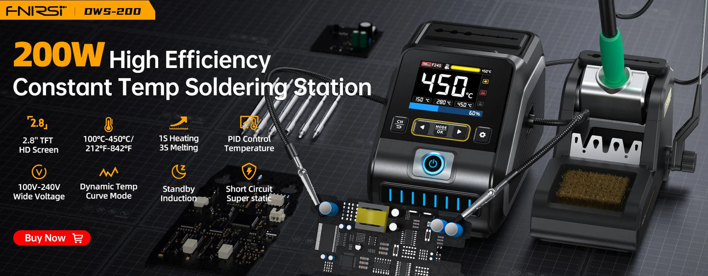 FNIRSI HS-01 Smart Soldering Station 65W 96W Electric Soldering Iron Adjustable Constant Temperature Fast Heat Solder Iron Kit