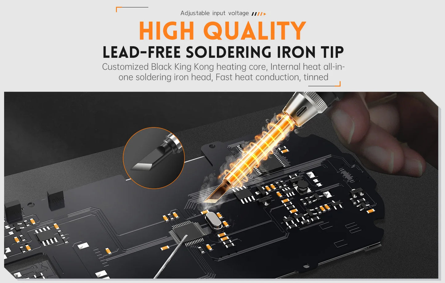 FNIRSI HS-01 Smart Soldering Station 65W 96W Electric Soldering Iron Adjustable Constant Temperature Fast Heat Solder Iron Kit