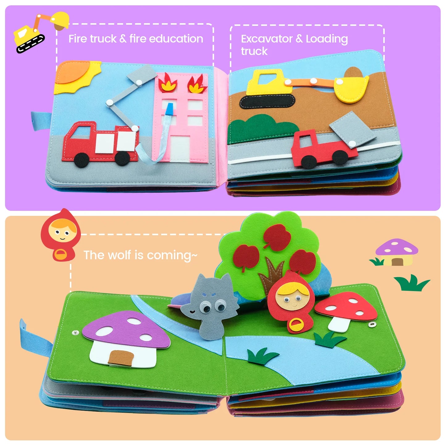 Toddlers Montessori Toys Busy Board Farm Animal Scene Storytelling Activity Toy Quiet Book Felt Activity Educational Sensory Toy
