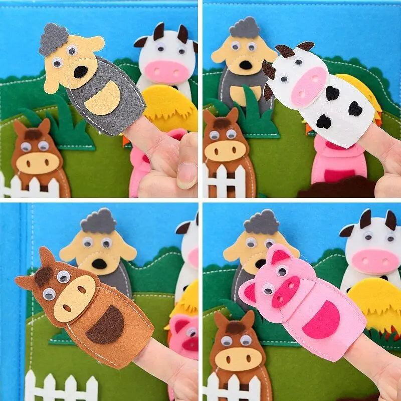 Toddlers Montessori Toys Busy Board Farm Animal Scene Storytelling Activity Toy Quiet Book Felt Activity Educational Sensory Toy