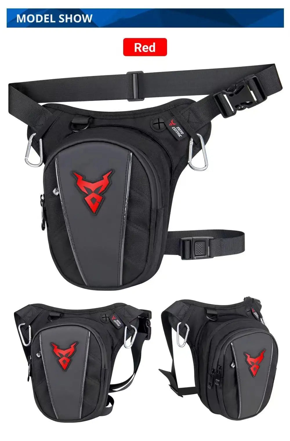 Motorcycle Drop Leg Side Bag Black Motorcycle Bag Hard Shell Outdoor Casual Waist Bag Motorbike Hip Bum Pack Bags
