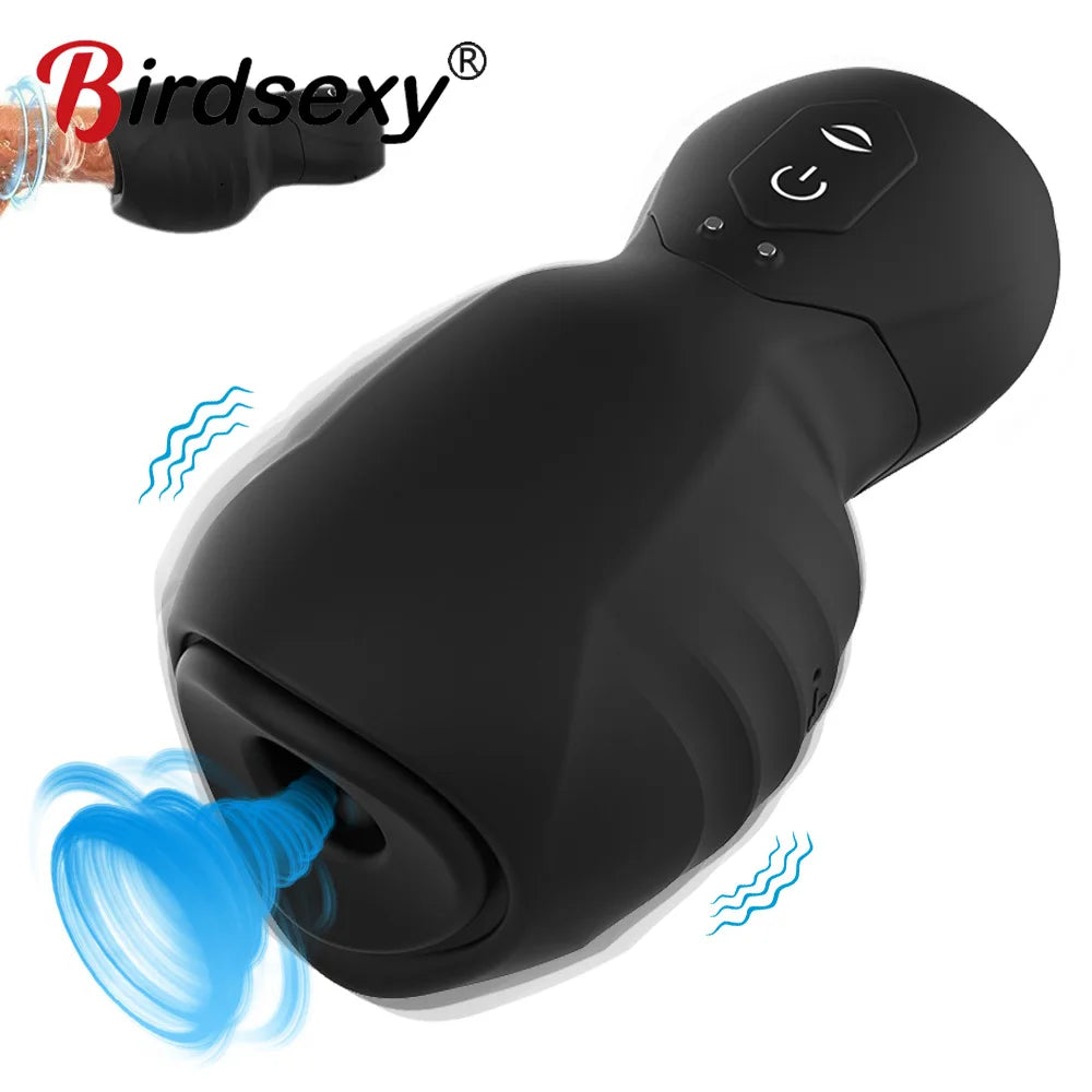 Automatic Male Masturbator Vagina Pussy Sucking Vibration Massager Real Penis Blowjob Masturbation Cup Adult Sex Toys For Men18