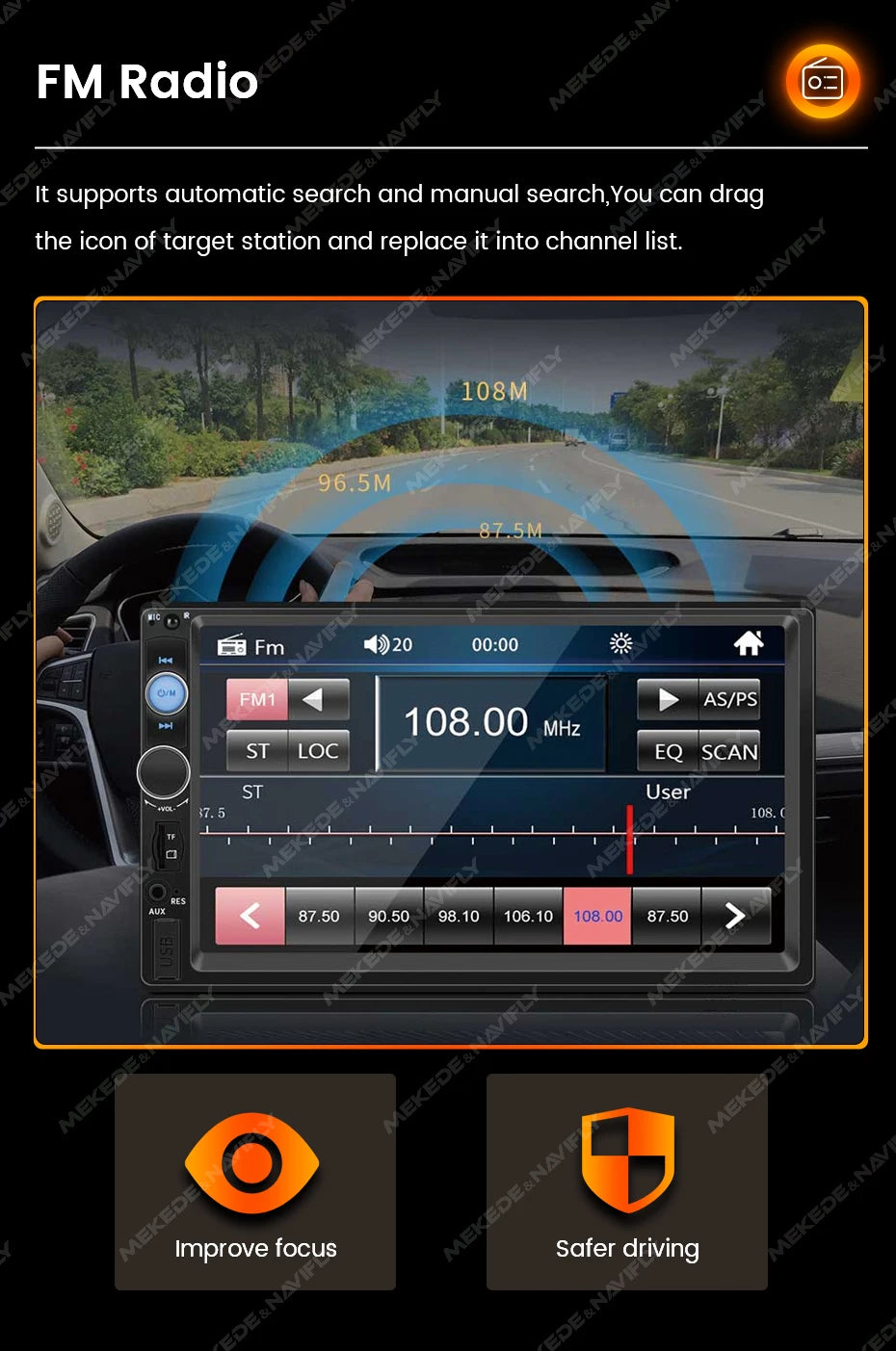 Navifly ND1 2 din Car Radio 7" HD Touch Screen Autoradio Multimedia Player Universal Car Stereo MP5 Player BT SWC TF FM Camera