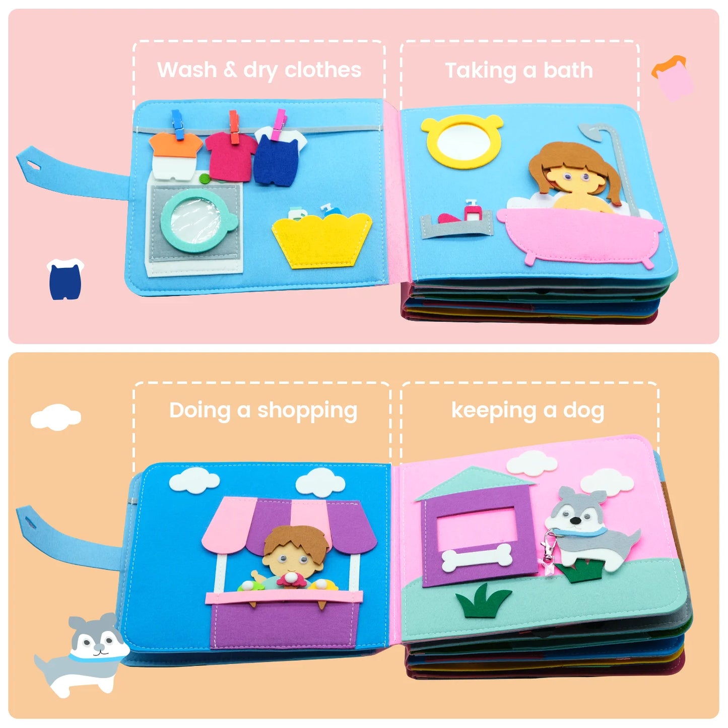 Toddlers Montessori Toys Busy Board Farm Animal Scene Storytelling Activity Toy Quiet Book Felt Activity Educational Sensory Toy