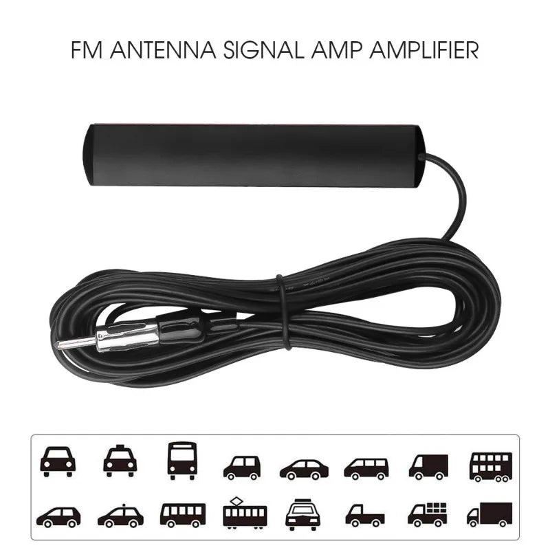 DC 5-12V Car Electronic Radio Antenna Car Hidden Amplified Antenna Signal Amplifier Booster Antena for Car Truck Motorcycle Boat