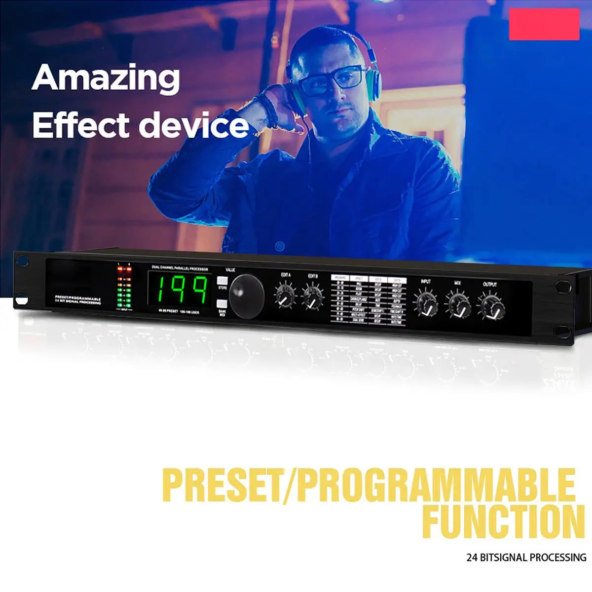 Processore Multieffetto Audio Digitale Con Riverbero Ed Equalizzatore – Spina UE Per 110-220V