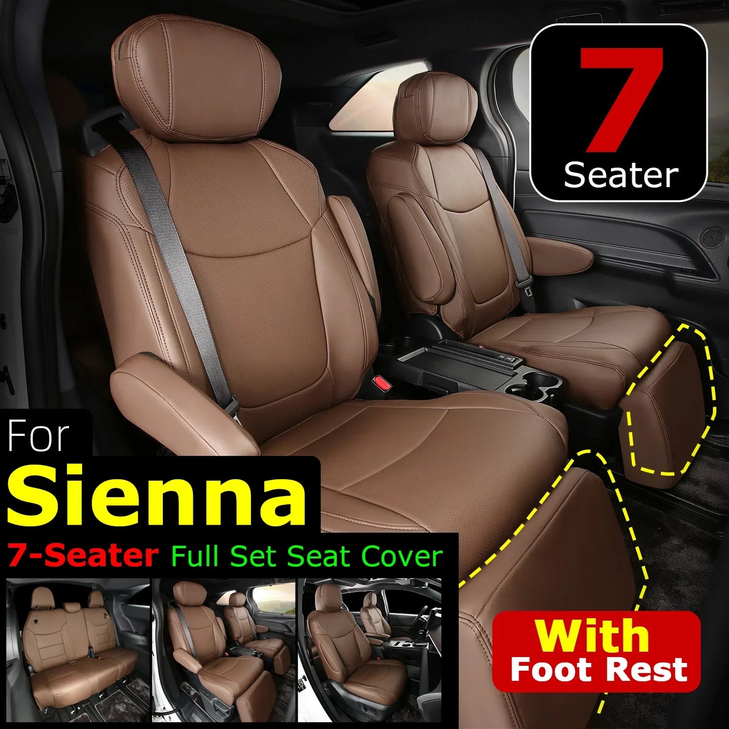 Suitable for Toyota Sienna 2021 2022 2023 2024 car seat covers skin full set truck cover Platinum LE XLE XSE Woodland 7/8 seat