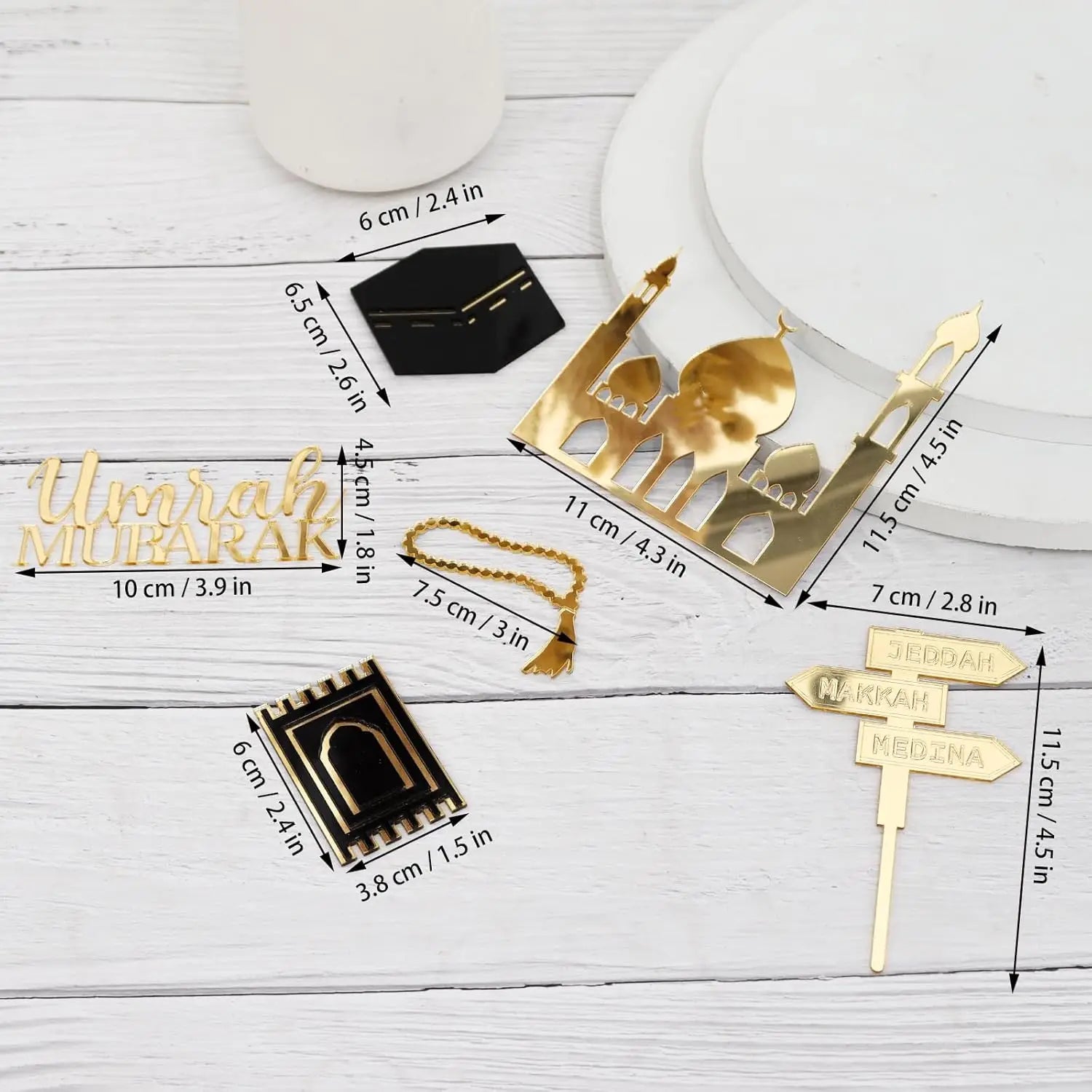 Gold Acrylic Eid Cake Topper - Muslim Festival Party Decor For Weddings, Baby Showers & Birthdays - View #11