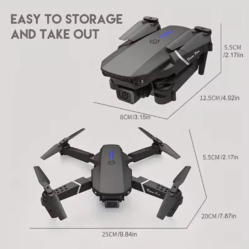 E88Pro RC Drone 4K Professinal With 1080P Wide Angle Dual HD Camera Fo NairoMarket