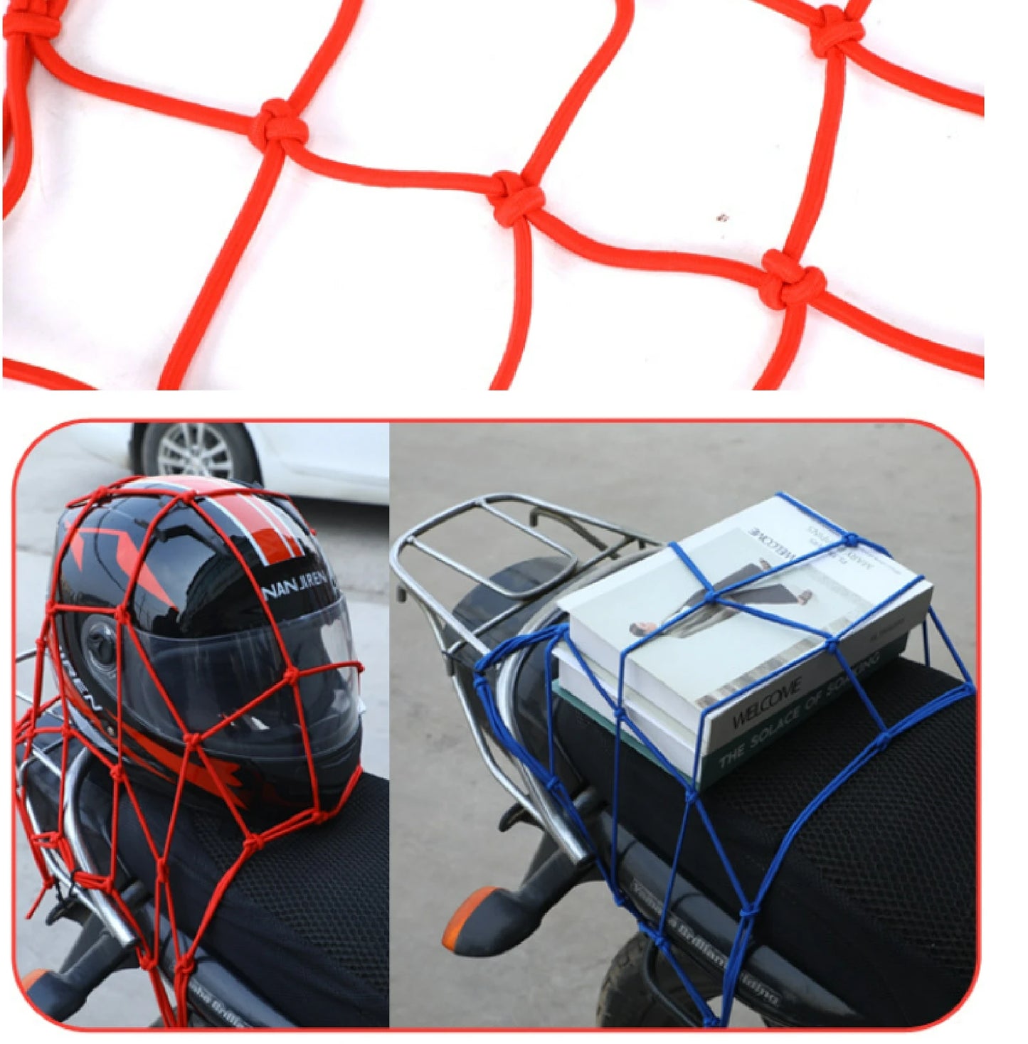 pc Motorcycle Luggage Net Bike 6 Hooks Hold down Fuel Tank Luggage Mesh Web Bungee Black Motorcycle Bike Tank Car Styling