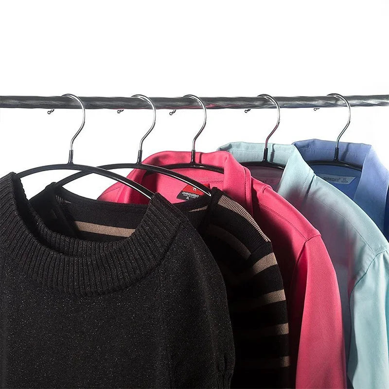 10-50 PCS Non-Slip Space Saving Clothes Hangers Durable Sturdy Contour Metal Shirt Clothes Hangers Suitable for Coat Jacket Suit