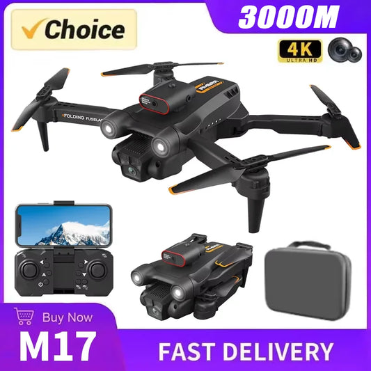 5g Gps Optical Flow Positioning M17 Drone Professional 8k High Definition Three Camera Aerial Photography Foldable Rc Quadcopter