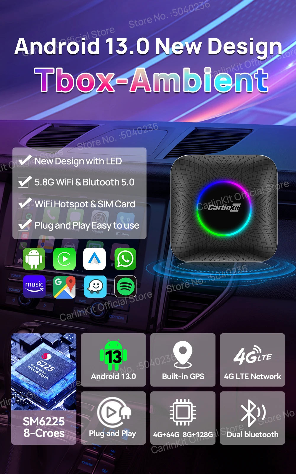 CarlinKit Ambient うく Android13 8+128GB_006