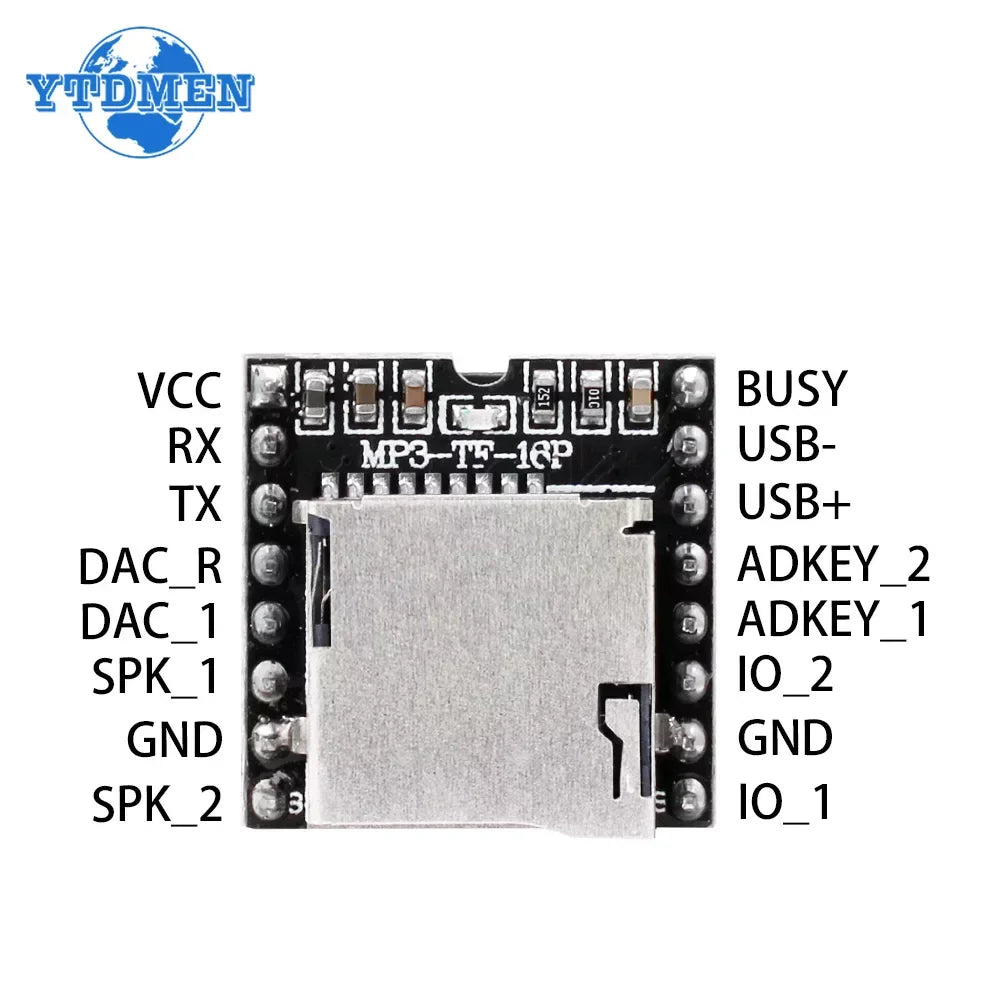 Mini MP3 DF Player Module Board MP3 Audio Voice Decode Board for Ardui ...