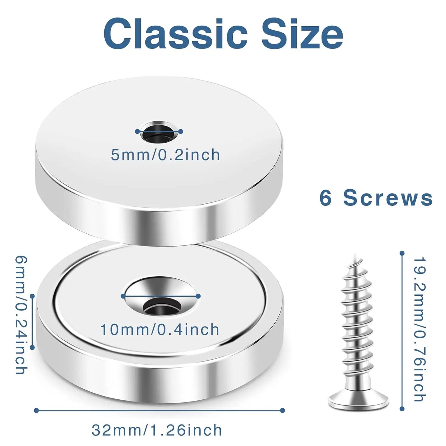 Multi Neodymium Disc Countersunk Hole Magnets, Permanent Rare Earth Magnets for Tool Room, Science, Craft, Office, Science Proje