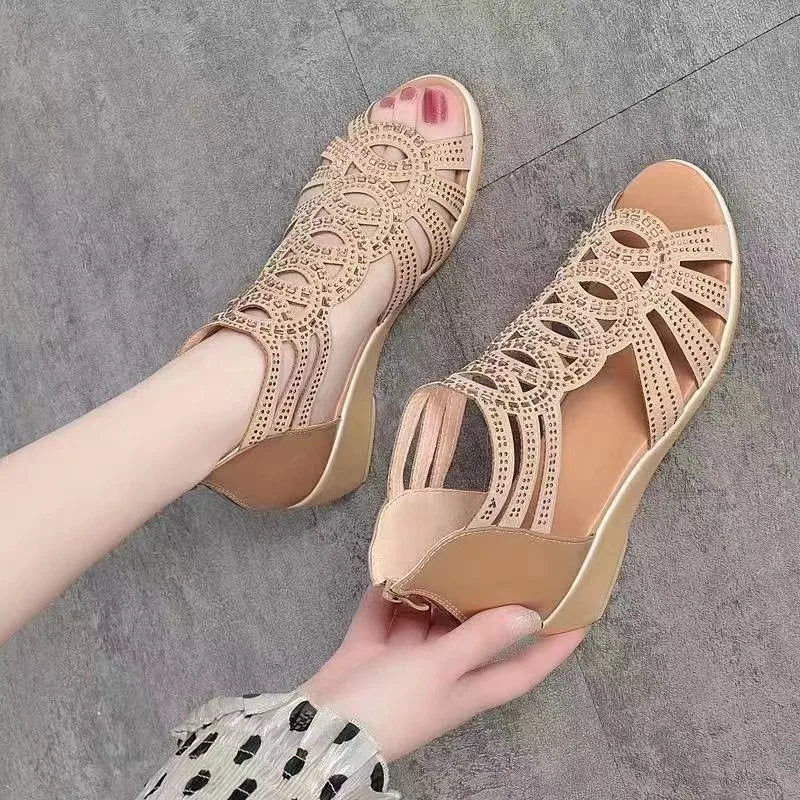 Soft Leather Roman Sandals Women 2023 Summer New Soft Sole Outwear Wom NairoMarket