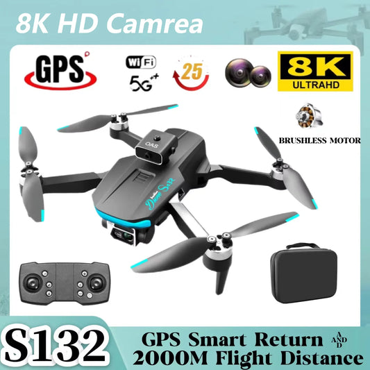 New S132 Mini Drone GPS 8K Professional Camera 5G WIFI FPV 360 Obstacle Avoidance Photography Brushless Motor Quadcopter RC Dron