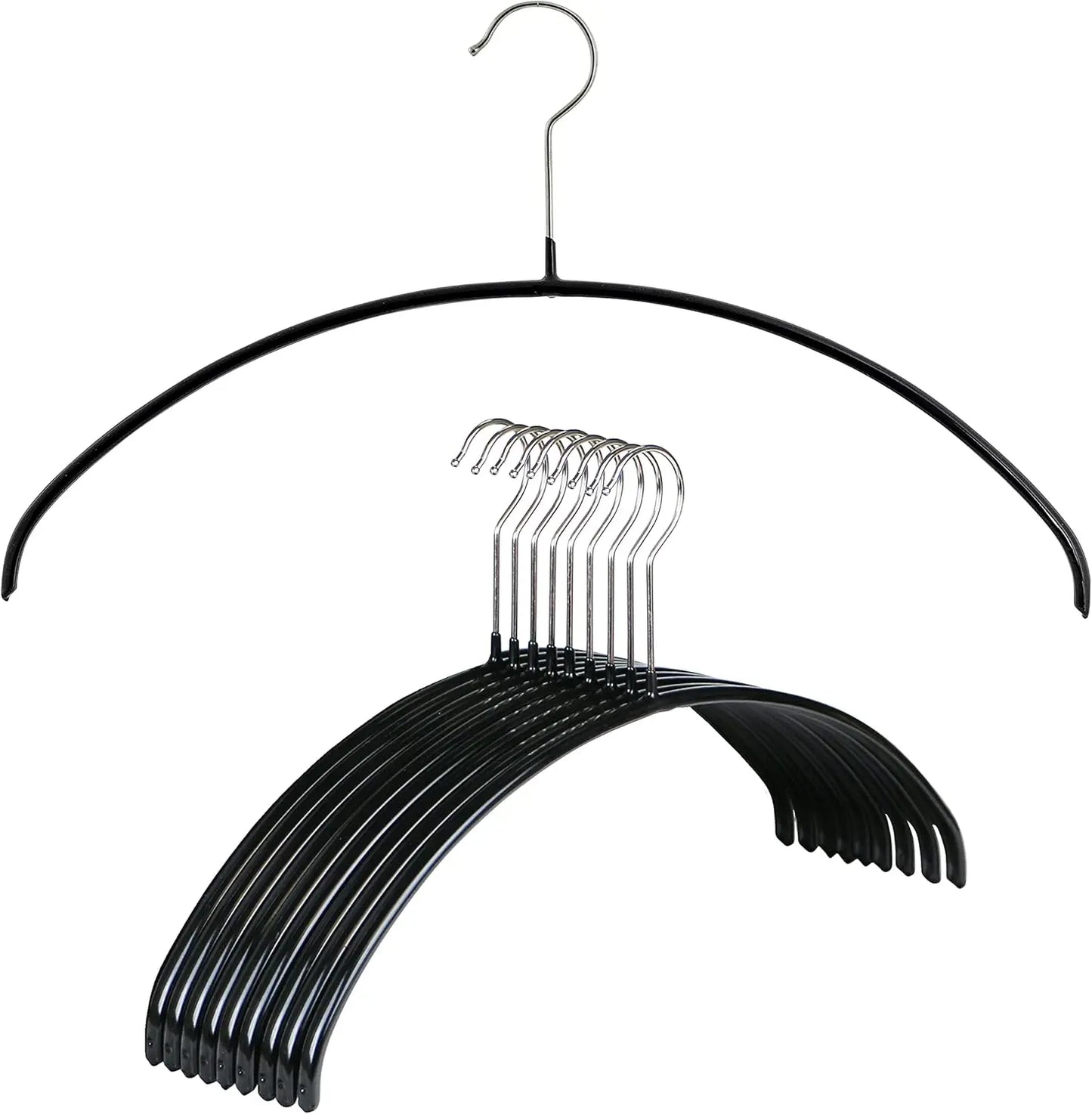 10-50 PCS Non-Slip Space Saving Clothes Hangers Durable Sturdy Contour Metal Shirt Clothes Hangers Suitable for Coat Jacket Suit