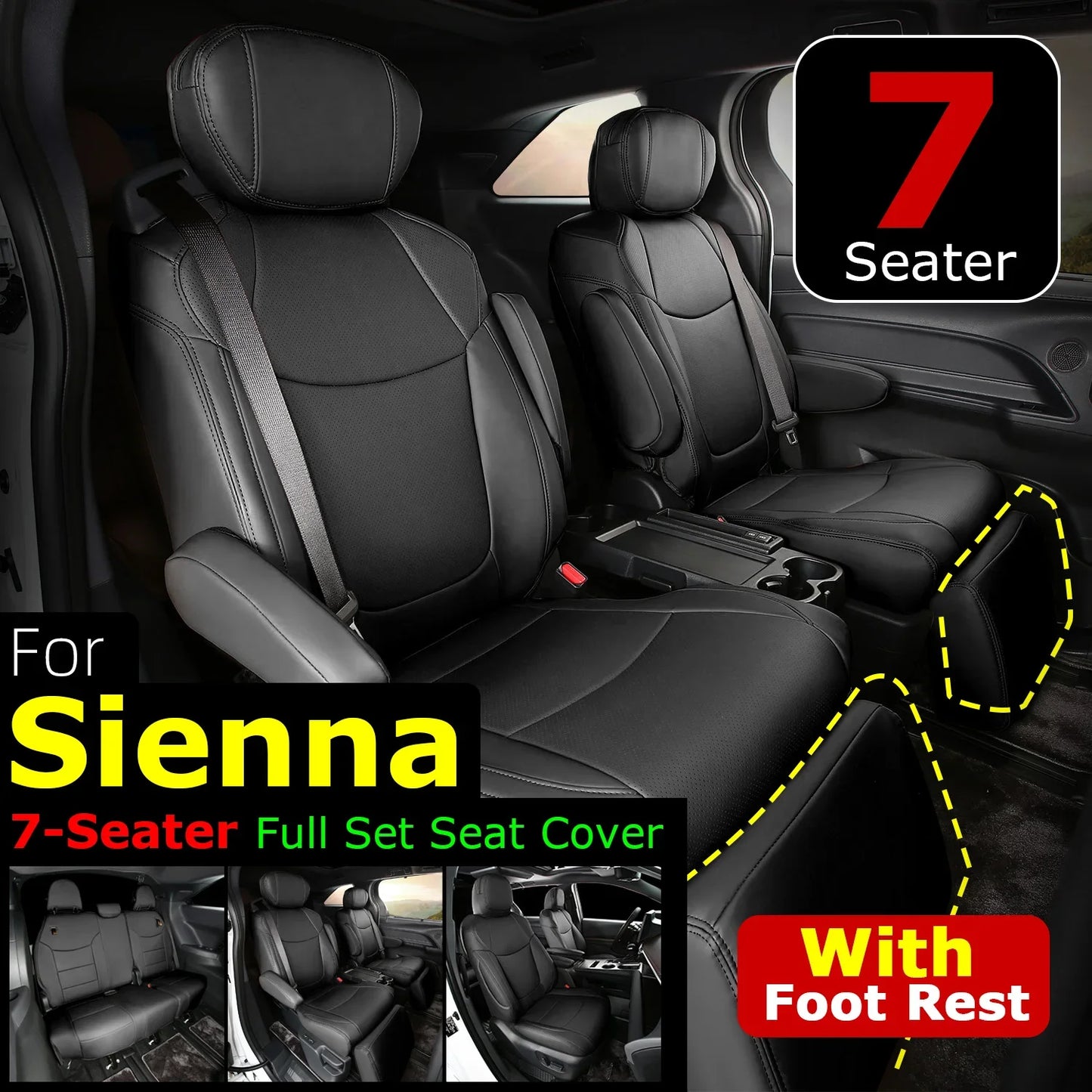 Suitable for Toyota Sienna 2021 2022 2023 2024 car seat covers skin full set truck cover Platinum LE XLE XSE Woodland 7/8 seat