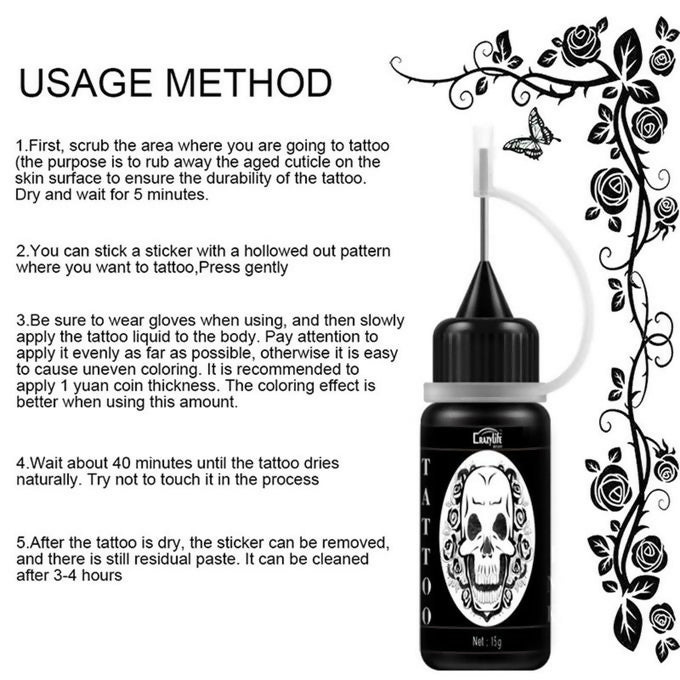 CrazyLife 6pcs Temporary Tattoo Kit