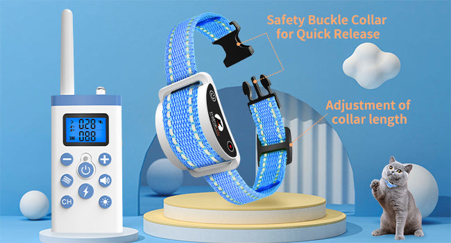 PaiPaitek Cat Training Collar,Cat Shock Collar with Remote ,Cat Stop Meowing Collar, Remote Control/Automatic Anti-Meow for Cats
