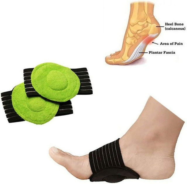 Brace Support Cushioned Foot Pad, Flat Feet Foot Care Pain Relief Wrap Pads, Targeted Pressure Point Relief Fallen Arch Support Cushions