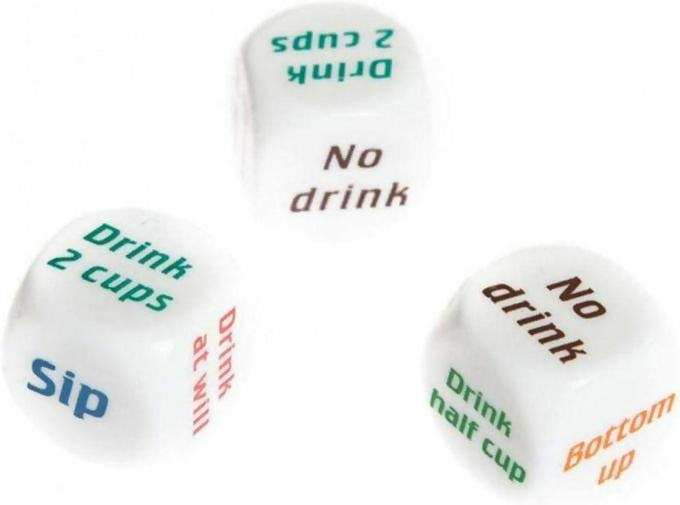 Drinking Dice Rolling Game Acrylic Dice, Adult Gambling Drink Decider Dice, English Drinking Wine Gaming Dice for Club Table Board Game