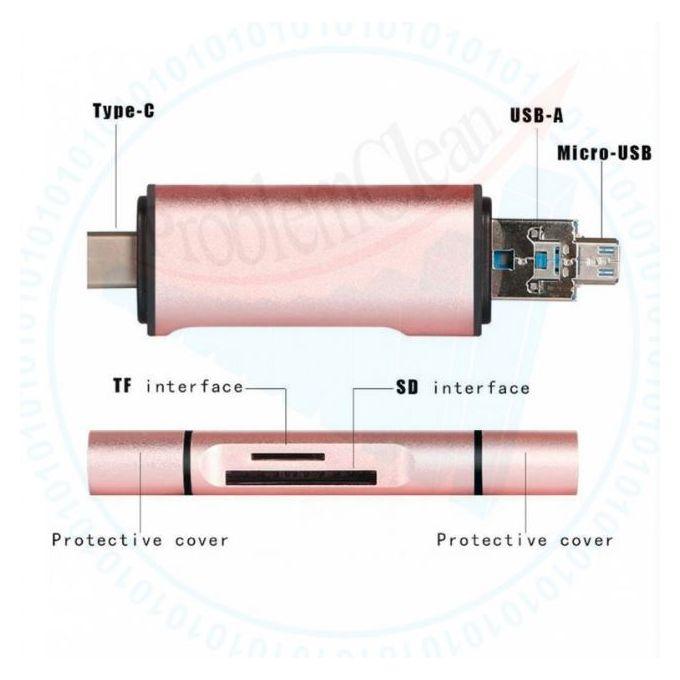 Earldom Card Reader OTG 3in1(Type-C,USB,Micro USB) Macbook, Plug and Play, No Cable or Internet Required