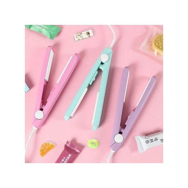 Multipurpose Mini Thermal Bag Sealer, Flat Iron Ceramic Hair Straightener, Portable Iron Fashion Styling Tool