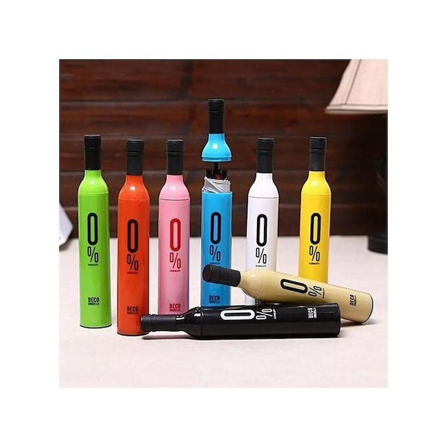 New Bottle Umbrella, Portable Wine Bottle Umbrella with Plastic Case, Unisex Epic Bottle Umbrella - Windproof, UV and Rain Protection