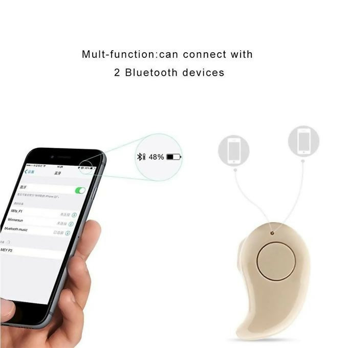 Mini Wireless Bluetooth Stereo Earphone Headphone - Black