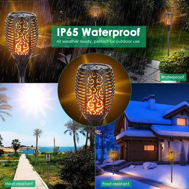 LED Solar Flame Lamp, Outdoor Lawn Solar Lights, Solar Garden Light Torch Energy Saving LED, Outdoor Light Garden