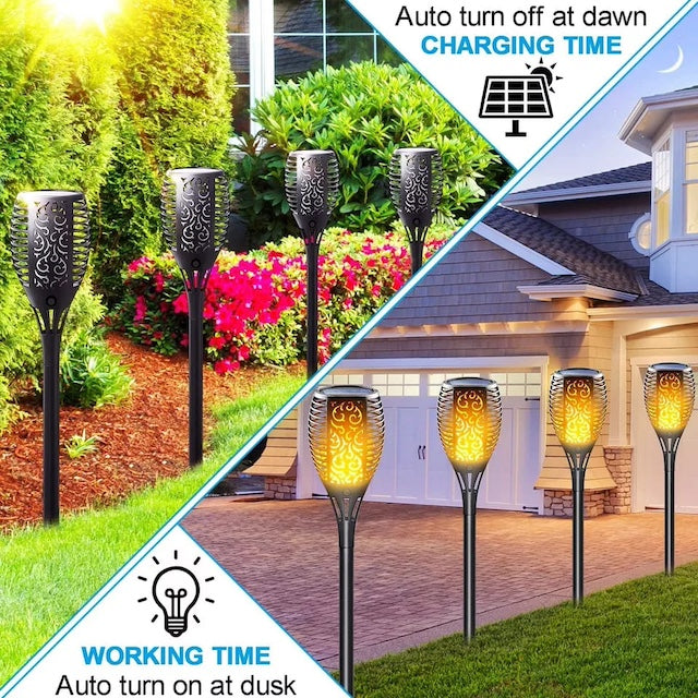 LED Solar Flame Lamp, Outdoor Lawn Solar Lights, Solar Garden Light Torch Energy Saving LED, Outdoor Light Garden